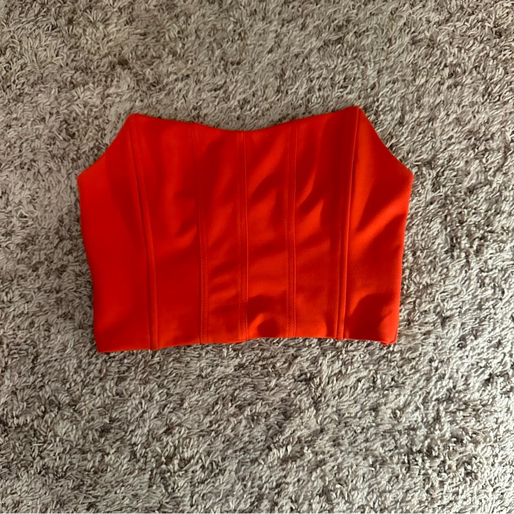 Nasty Gal Red Bustier Crop Top